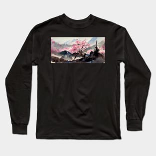 A landmark in a forest of sakura Long Sleeve T-Shirt